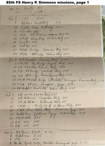 85th-FS-Henry-P.-Simmons-missions-page-1.-Henry-P.-Simmons-collection-via-his-family
