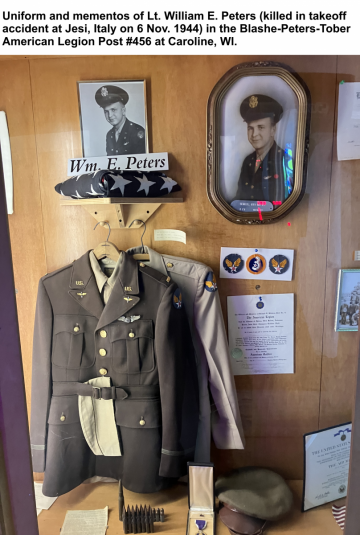 86th-FS-William-E.-Peters-display-at-the-Blashe-Peters-Tober-American-Legion-Post-in-Caroline-WI
