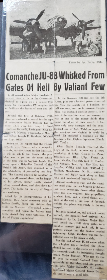 86th-FSs-German-Ju-88-newspaper-article.-Joseph-Waldron-collection-via-his-family
