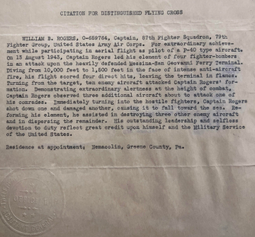 87th-FS-William-B.-Rogers-DFC-paperwork-via-James-Rogers-and-Joanne-Glascock