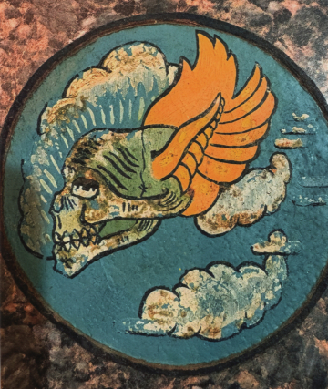 Flying-Skull-emblem-painted-on-leather.-Harry-Miller-Jr.-collection-via-his-family