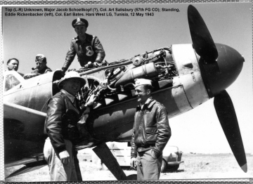 Art-Salisbury-57th-FG-CO-top-Eddie-Rickanbacker-lower-left-Earl-Bates-right12-May-43.Richards-Hoffman-collection-via-HogueWhittenberg