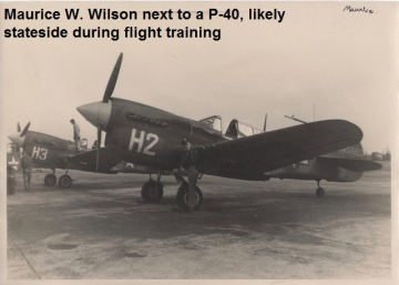 86th-FS-Maurice-W.-Wilson-next-to-a-P-40-via-nephew-Michael-Gibson