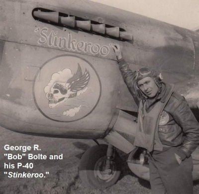 85th-FS-George-R.-Bob-Bolte-next-to-his-P-40-Stinkeroo-via-granddaughter-Jennifer-Eden