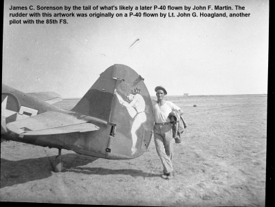 85th-FS-James-C.-Sorenson-by-tail-of-P-40.-Montie-Whittenberg-collection-via-Ron-Whittenberg
