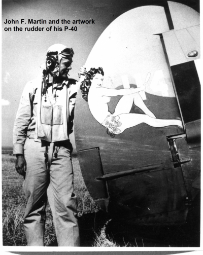 85th-FS-John-F.-Martin-by-the-artwork-that-was-on-his-P-40.-Montie-Whittenberg-collection-via-Ron-Whittenberg