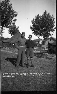 85th-FS-Montie-Whittenberg-left-and-Michel-Telpoukh-at-Bron-France-Sept.-1944.-Montie-Whittenberg-collection-via-Ron-Whittenberg