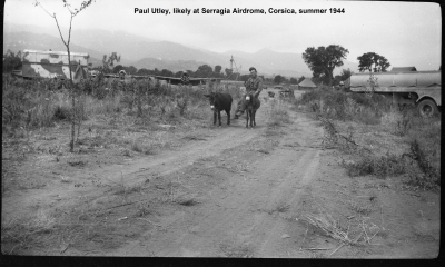 85th-FS-Paul-Utley-on-donkey-likely-Serragia-Airdrome-Corsica-summer-1944.-Montie-Whittenberg-collection-via-Ron-Whittenberg