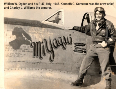 85th-FS-William-W.-Ogden-on-his-P-47-Mi-Yaqui-via-his-family