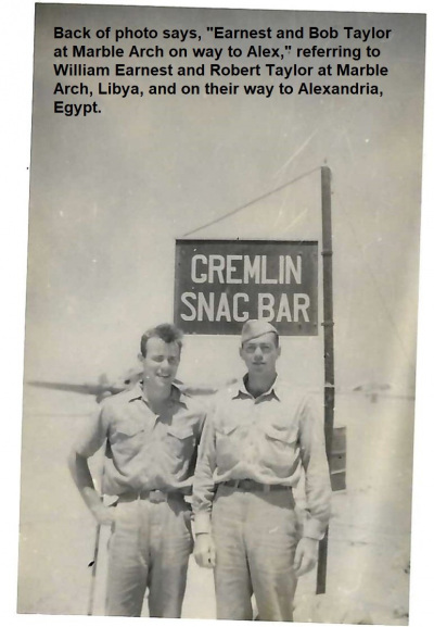 85th-FS-pilots-William-Earnest-and-Robert-Taylor-at-Marble-Arch-on-way-to-Alexandria.-Samuel-L.-Say-collection-via-family