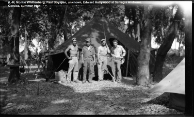 L-R-85th-FS-Montie-Whittenberg-Paul-Boyajian-unk-Edward-Hollywood-at-Serragia.-Montie-Whittenberg-collection-via-Ron-Whittenberg