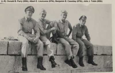 L-R-Donald-Parry-85th-Albert-Lincicome-87th-Benjamin-Cassiday-87th-CO-John-Tobin-85th.-Albert-Lincicome-collection-via-Anne-Lincicome