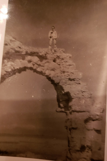 85th-FS-pilot-Samuel-Say-on-top-of-aqueduct-in-Tunisia.-Samuel-L.-Say-collection-via-family