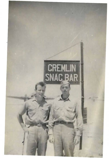85th-FS-pilots-William-Earnest-and-Robert-Taylor-at-Marble-Arch-on-way-to-Alexandria.-Samuel-L.-Say-collection-via-family