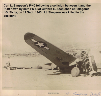 85th-FS-Carl-L.-Simpsons-P-40-after-11-Sept.-1943-accident.-USAAF-photograph-via-the-Clifford-Sachleben-family