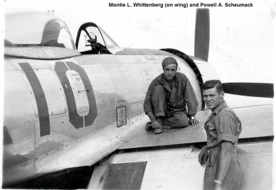 85th-FS-Montie-Whittenberg-on-wing-and-Powell-Scheumack.-Montie-Whittenberg-collection-via-Ron-Whittenberg