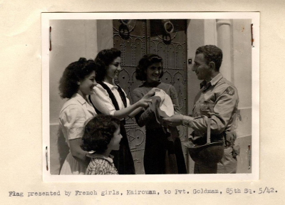 85th-FS-Nathan-Goldman-Orderly-with-French-girls.-AFHRA-photograph