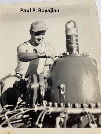 85th-FS-Paul-P.-Boyajian-working-on-possibly-a-P-47-engine-via-daughter-Linda-Patterson