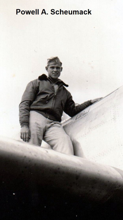 85th-FS-Powell-A.-Scheumack-on-airplane-wing-via-his-family