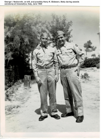 85th-FS-George-I.-Nadvornik-on-left-and-possibly-Harry-Ebbesen-likely-at-awards-ceremony-Cesenatico-Italy-June-1945.-George-I.-Nadvornik-collection