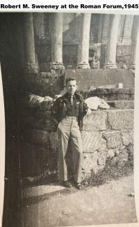 85th-FS-Robert-M.-Sweeney-at-the-Roman-Forum-1945.-Robert-M.-Sweeney-collection-via-daughter-Sheryl-Sweeney-Schreiber
