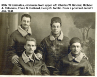 85th-FS-clockwise-from-upper-left-Charles-Sinclair-Michael-Calomino-Elven-Hubbard-Henry-Tomlin-1-Jan.-1944.-Elven-Hubbard-collection-via-his-family-Copy