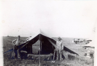 Unidentifed-85th-FS-personnel-by-tent.-Elven-G.-Hubbard-collecton-via-his-family