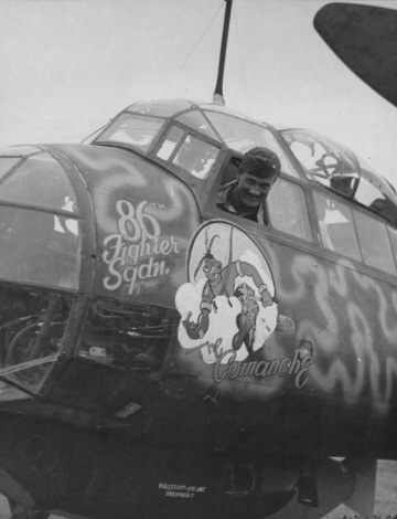 86th-FS-Fredric-Borsodi-and-captured-Ju-88.-Photograph-via-Jack-Cook