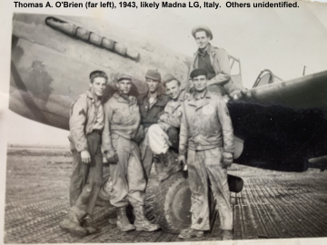 86th-FS-Thomas-A.-OBrien-far-left-1943-likely-Madna-LG-Italy.-Thomas-A.-OBrien-collection-via-his-family