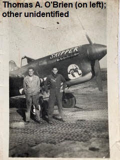 86th-FS-Thomas-A.-OBrien-on-left-next-to-P-40-SKIPPER-flown-by-Edward-Parsons-likely-Madna-LG-Italy.-Thomas-A.-OBrien-collection-via-his-family
