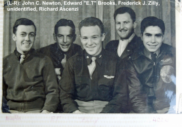 86th-FS-L-R-John-Newton-E.T.-Brooks-Fred-Zilly-unidentified-Richard-Ascenzi.-Edward-T.-Brooks-collection-via-Bob-Payette-and-Scott-Bricker