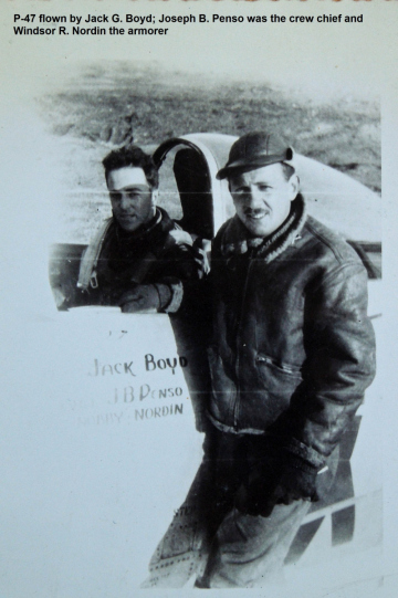 86th-FS-P-47-pilot-Jack-Boyd-crew-chief-Joseph-Penso-armorer-Windsor-Nordin.-Edward-T.-Brooks-collection-via-Bob-Payette-and-Scott-Bricker