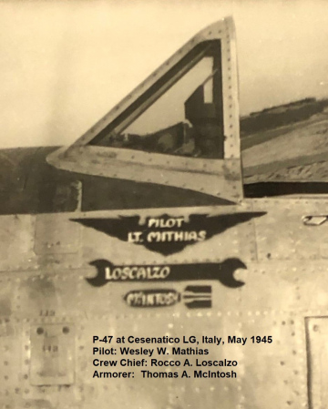 1_87th-FS-pilot-Wesley-Mathias-P-47-Rocco-Loscalzo-crew-chief-Thomas-McIntosh-Armorer-Cesenatico-May-1945-Rocco-Loscalzo-collection-via-Frank-Loscalzo