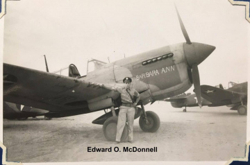 87th-FS-Edward-O.-McDonnell-in-front-of-his-P-40-BARBARA-ANN-possibly-North-Africa-1942.-Edward-O.-McDonnell-collection-via-the-McDonnell-Barry-family