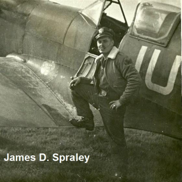87th-FS-James-D.-Spraley-beside-a-111-Sqn-Spitfire.-James-D.-Spraley-collection-via-his-family