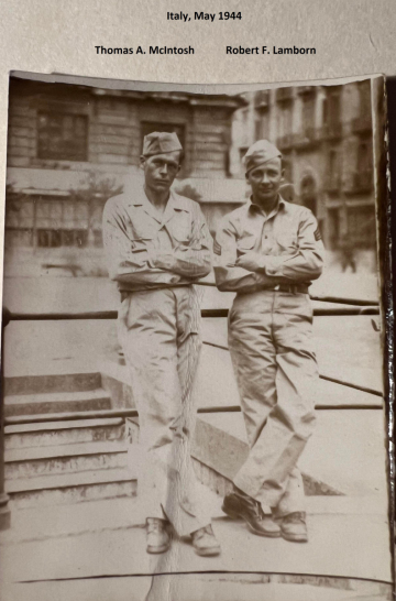 87th-FS-Robert-Lamborn-rt-and-Thomas-McIntosh-Italy-May-1944.-Robert-Lamborn-collection-via-his-family