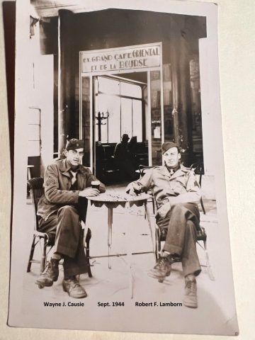 87th-FS-Robert-Lamborn-rt-and-Wayne-Causie-September-1944.-Robert-Lamborn-collection-via-his-family