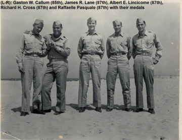 L-R-Captains-Gaston-Callum-85th-James-Lane-87th-Albert-Lincicome-87th-Richard-Cross-87th-Raffaelle-Pasquale-87th.-Albert-Lincicome-collection-via-Anne-Lincicome