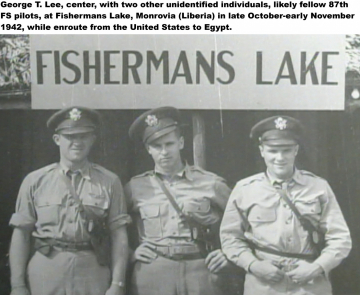87th-FS-George-T.-Lee-center-with-other-unidentified-individuals.-Fishermans-Lake-Monrovia.-George-T.-Lee-collection-via-his-family-and-Jack-Tolman