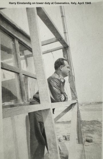 87th-FS-Harry-Einstandig-on-tower-duty-Cesenatico-Italy-April-1945.-Harry-Einstandig-collection-via-daughter-Bonnie-Hill