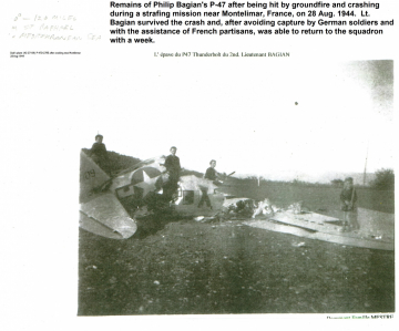 87th-FS-Philip-Bagians-P-47-after-shootdown-on-28-August-1944.-Philip-Bagian-collection-via-Jim-Bagian