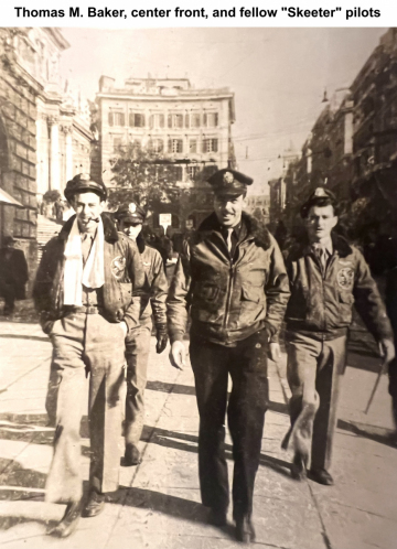 87th-FS-Thomas-M.-Baker-front-center-and-fellow-squadron-pilots.-Thomas-M.-Baker-collection-via-his-family