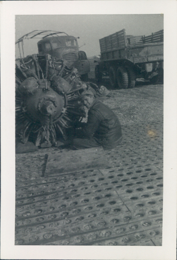 Maintenance-likely-87th-FS-ground-crew-on-a-P-47-engine.-Walter-B.-Snook-collection-via-his-family