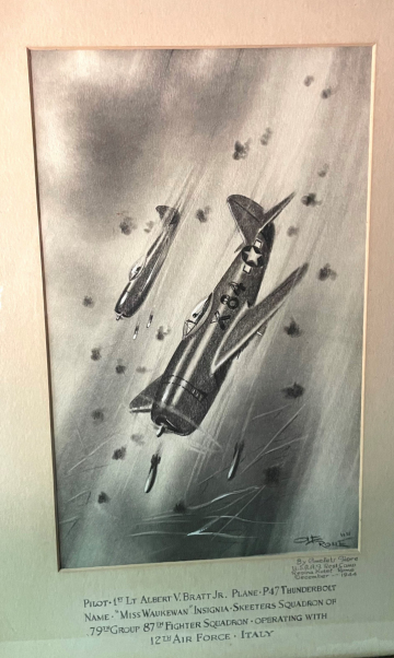 87th-FS-Albert-V.-Bratt-P-47-drawing-via-his-family