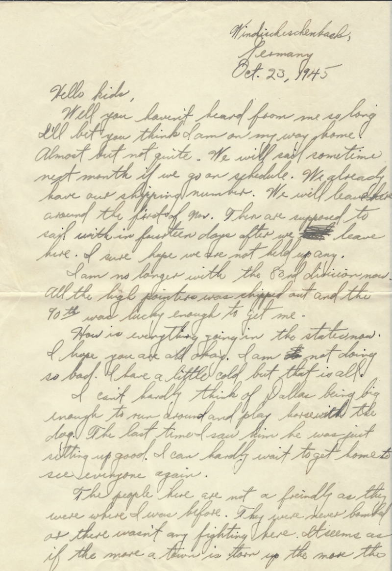 Troy-Clay-letter-to-family-from-Germany-23-Oct.-1945-page-1-via-his-family
