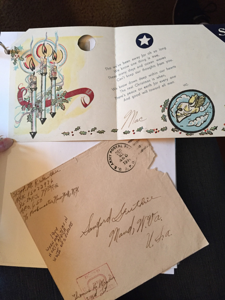 Photo: Flying Skull Christmas Card to Mac’s Father, Sanford Guthrie